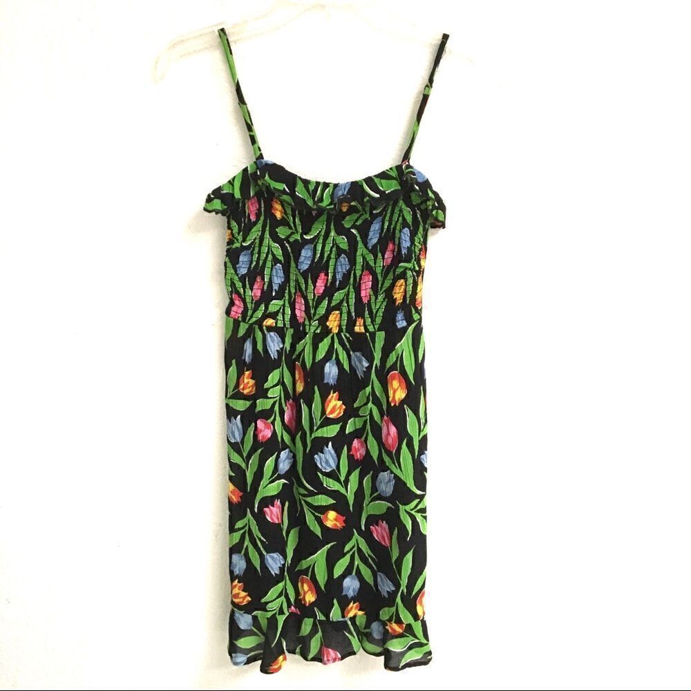 Urban Outfitters tulip print green floral sundress XS‎